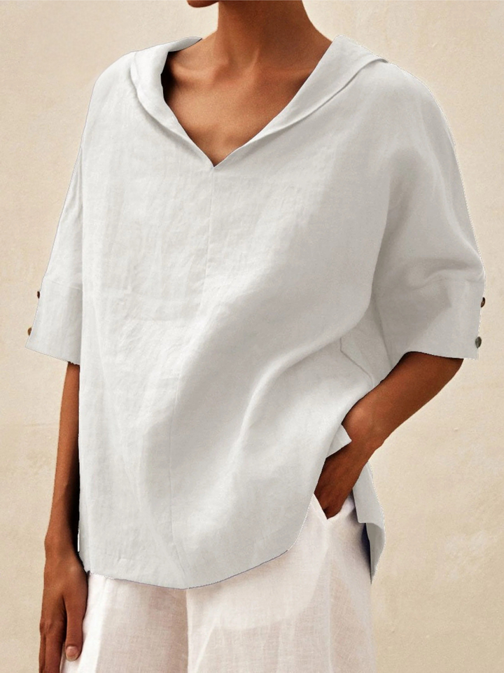 Beatrice | Casual linen V-neck shirt for women