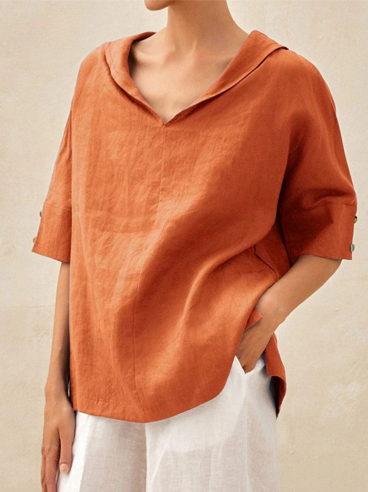 Beatrice | Casual linen V-neck shirt for women