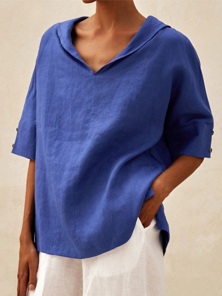 Beatrice | Casual linen V-neck shirt for women