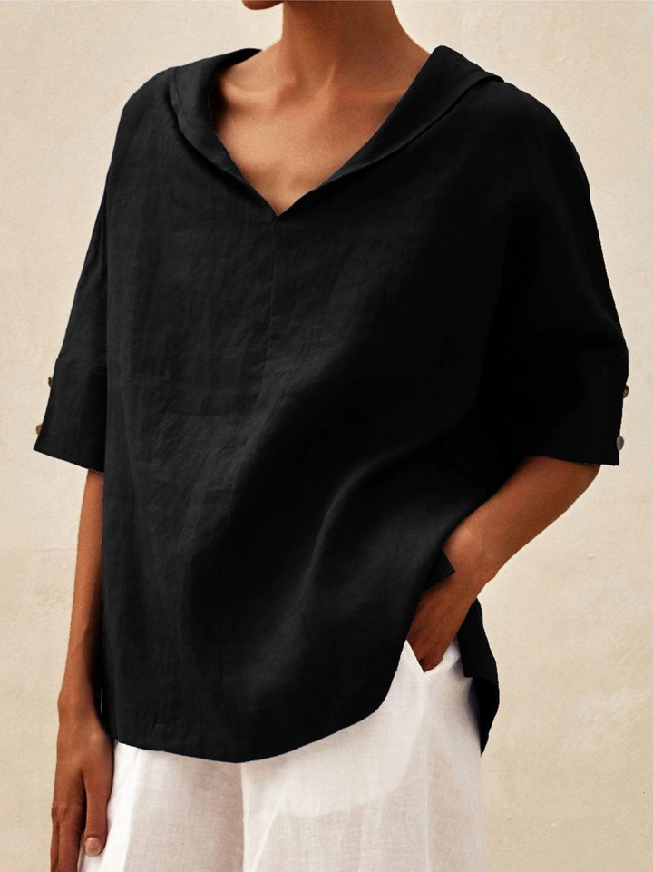 Beatrice | Casual linen V-neck shirt for women