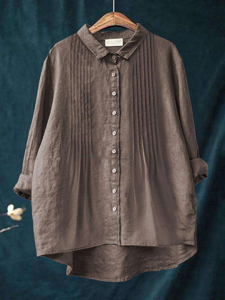 Harriet | Solid color cotton and linen shirt for an elegant and comfortable style