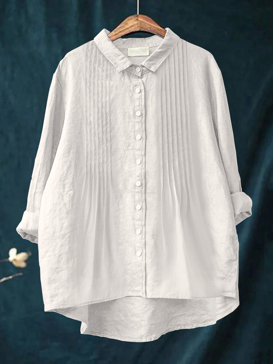 Harriet | Solid color cotton and linen shirt for an elegant and comfortable style