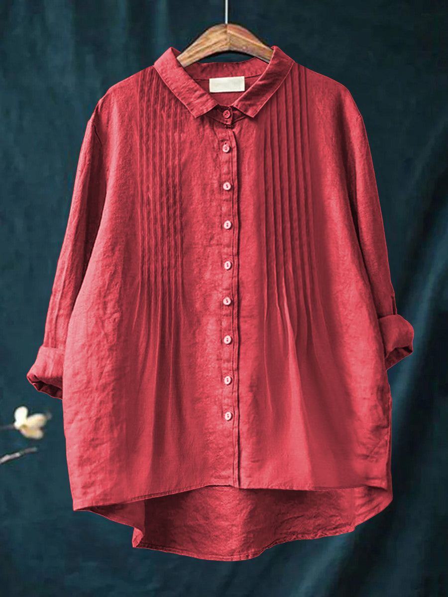 Harriet | Solid color cotton and linen shirt for an elegant and comfortable style