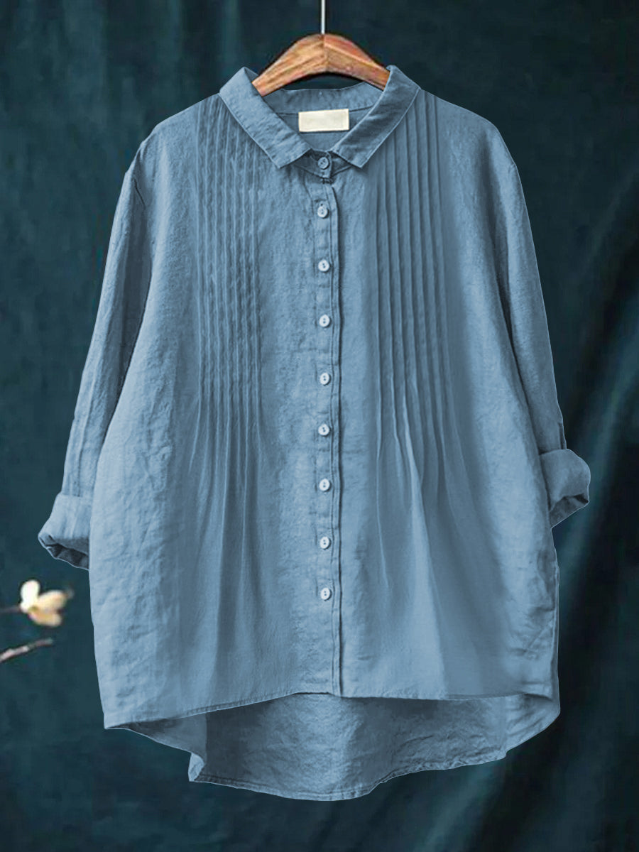 Harriet | Solid color cotton and linen shirt for an elegant and comfortable style