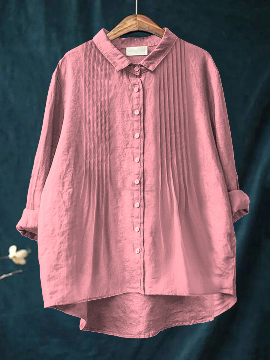Harriet | Solid color cotton and linen shirt for an elegant and comfortable style