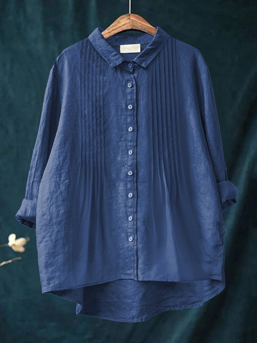 Harriet | Solid color cotton and linen shirt for an elegant and comfortable style