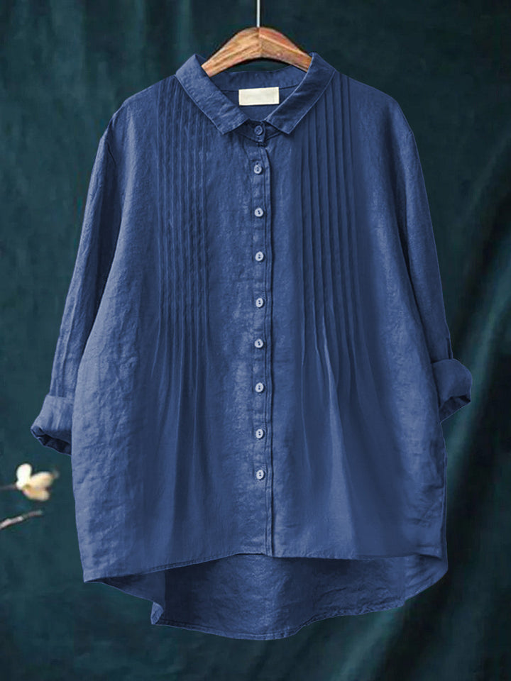 Harriet | Solid color cotton and linen shirt for an elegant and comfortable style