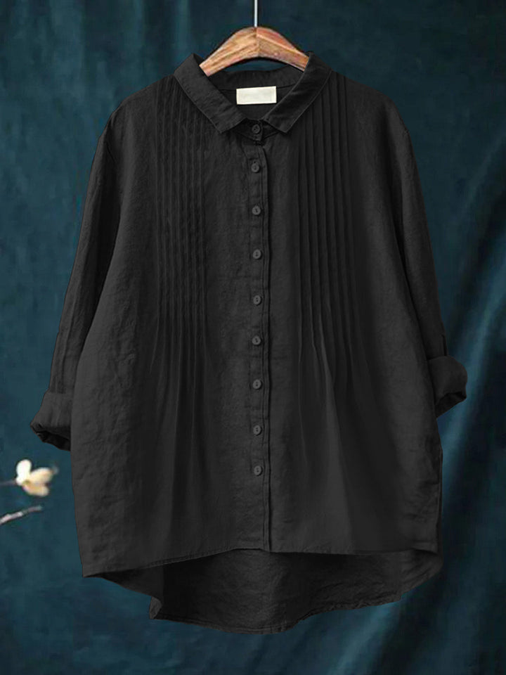Harriet | Solid color cotton and linen shirt for an elegant and comfortable style