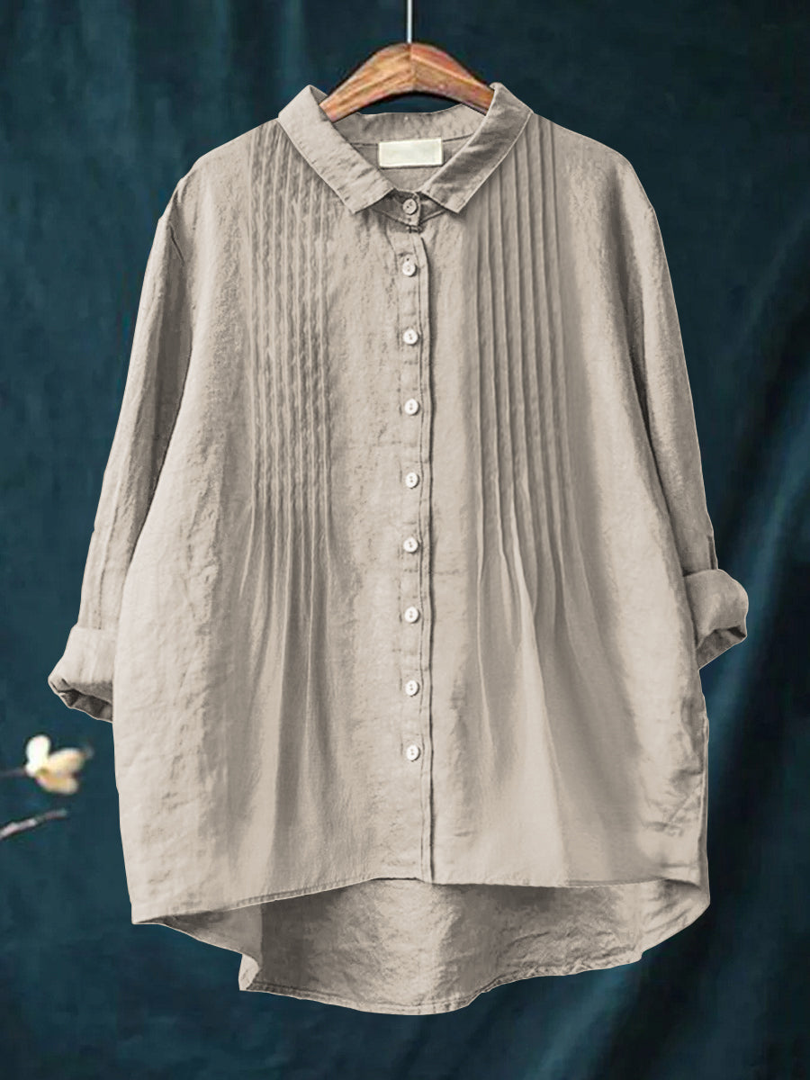Harriet | Solid color cotton and linen shirt for an elegant and comfortable style