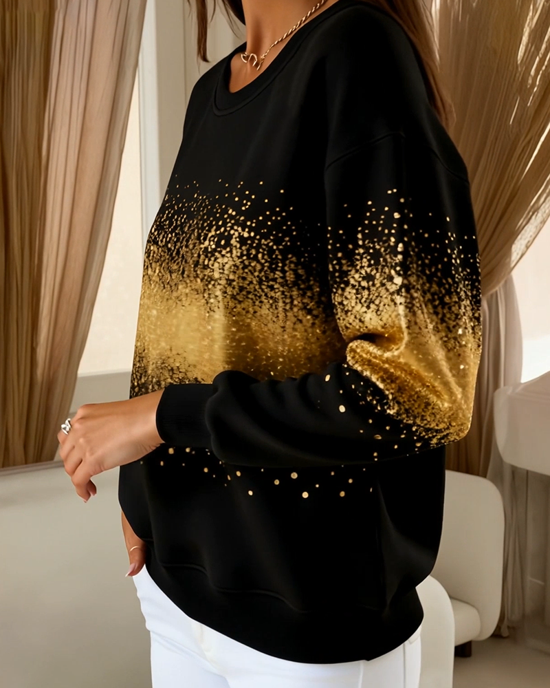 Edith | Trendy Round Neck Gradient Sweatshirt