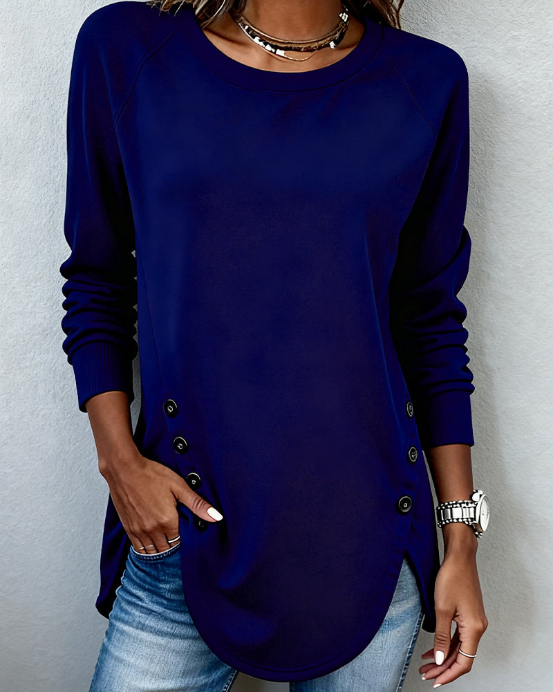 Effie | Irregular Hem Sweatshirt with Raglan Sleeves