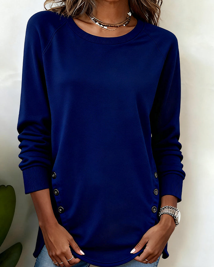 Effie | Irregular Hem Sweatshirt with Raglan Sleeves
