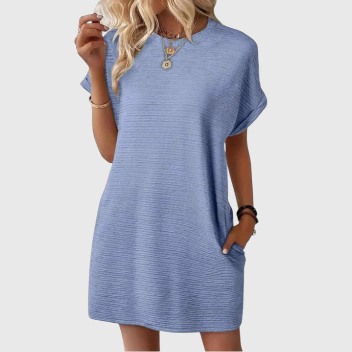 Pauline – Casual Minimalist Round Neck Summer Dress
