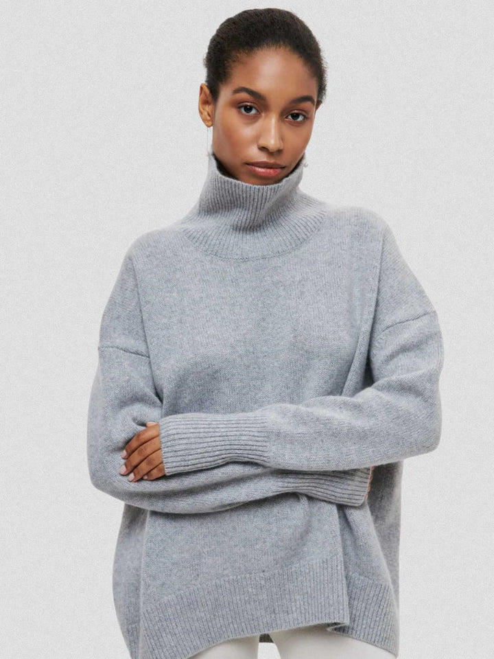 Elena | High Collar Knit Sweater