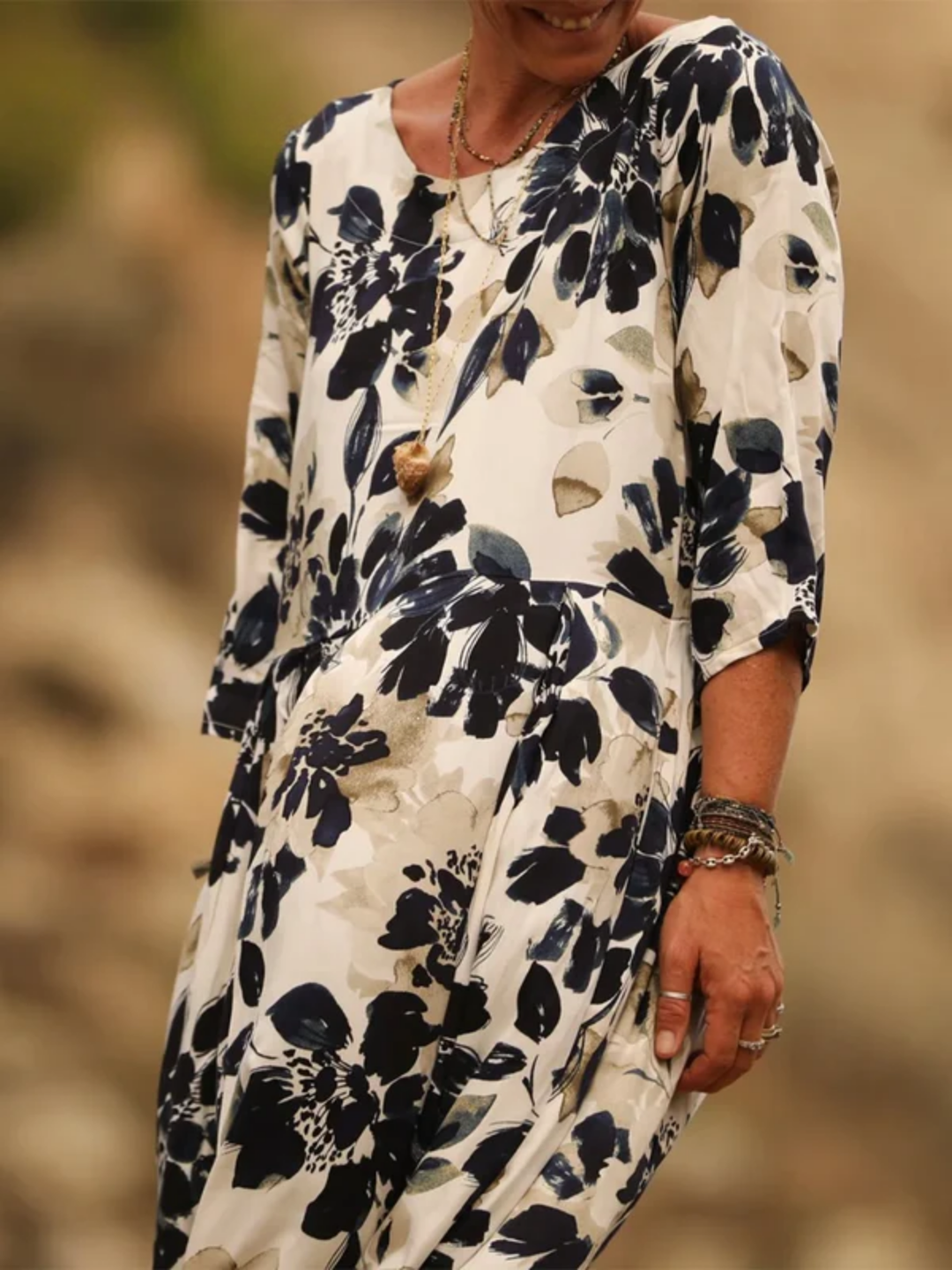 Elena | Dress with cotton and linen pleats, super comfortable