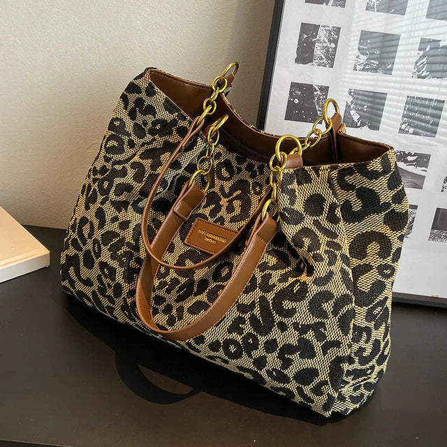 Poppy | Elegant Leopard Charm Tote