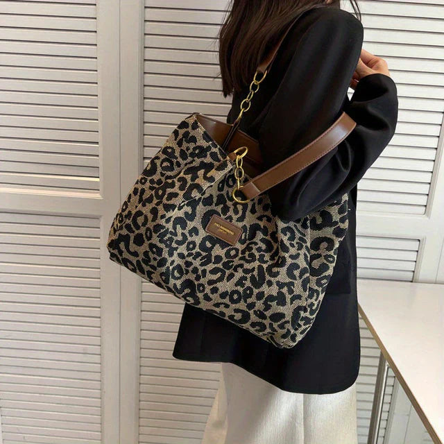 Poppy | Elegant Leopard Charm Tote
