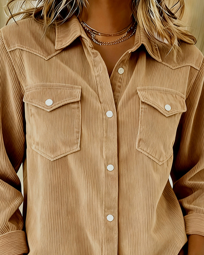 Tessa | Long Sleeve Button-Up Shirt with Lapel