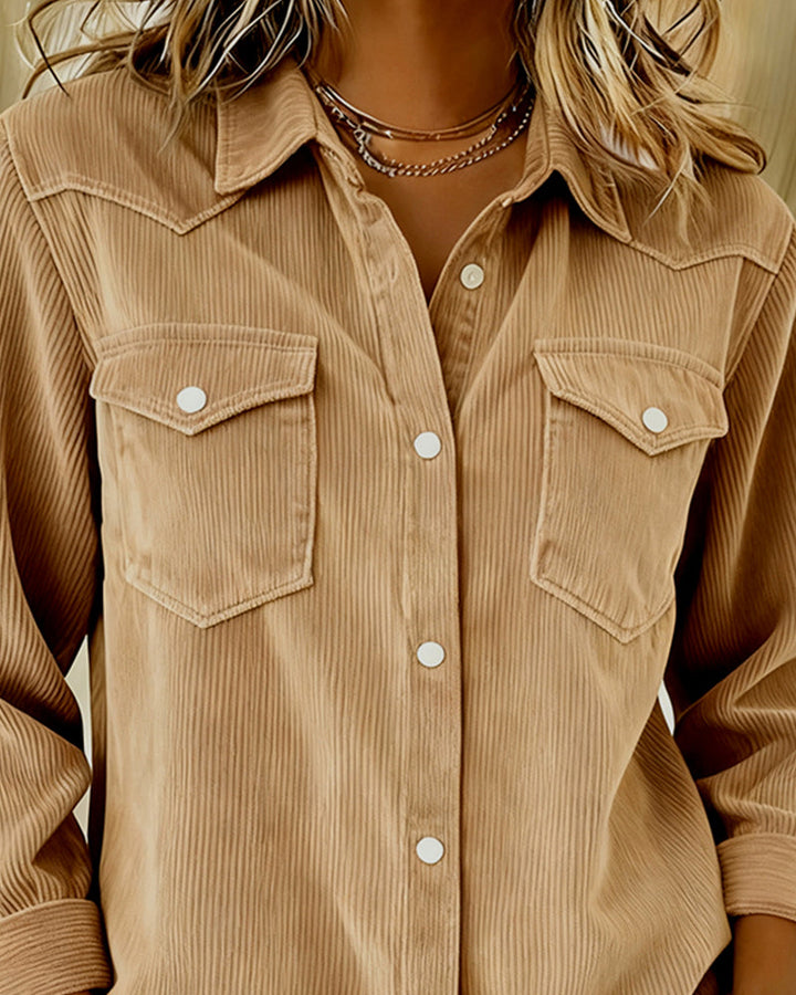 Tessa | Long Sleeve Button-Up Shirt with Lapel