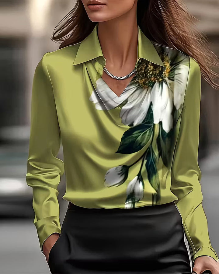 Briony | Printed Right Shoulder Reversed Blouse