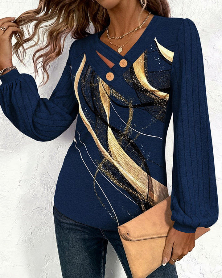 Arianna | Striped Lantern Sleeve Top