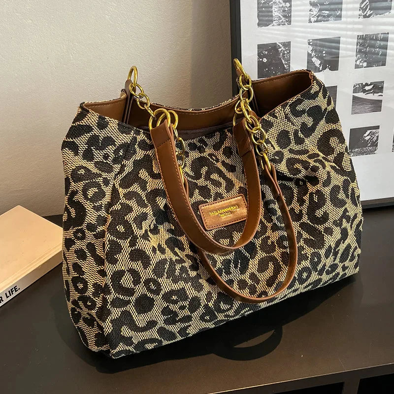 Poppy | Elegant Leopard Charm Tote