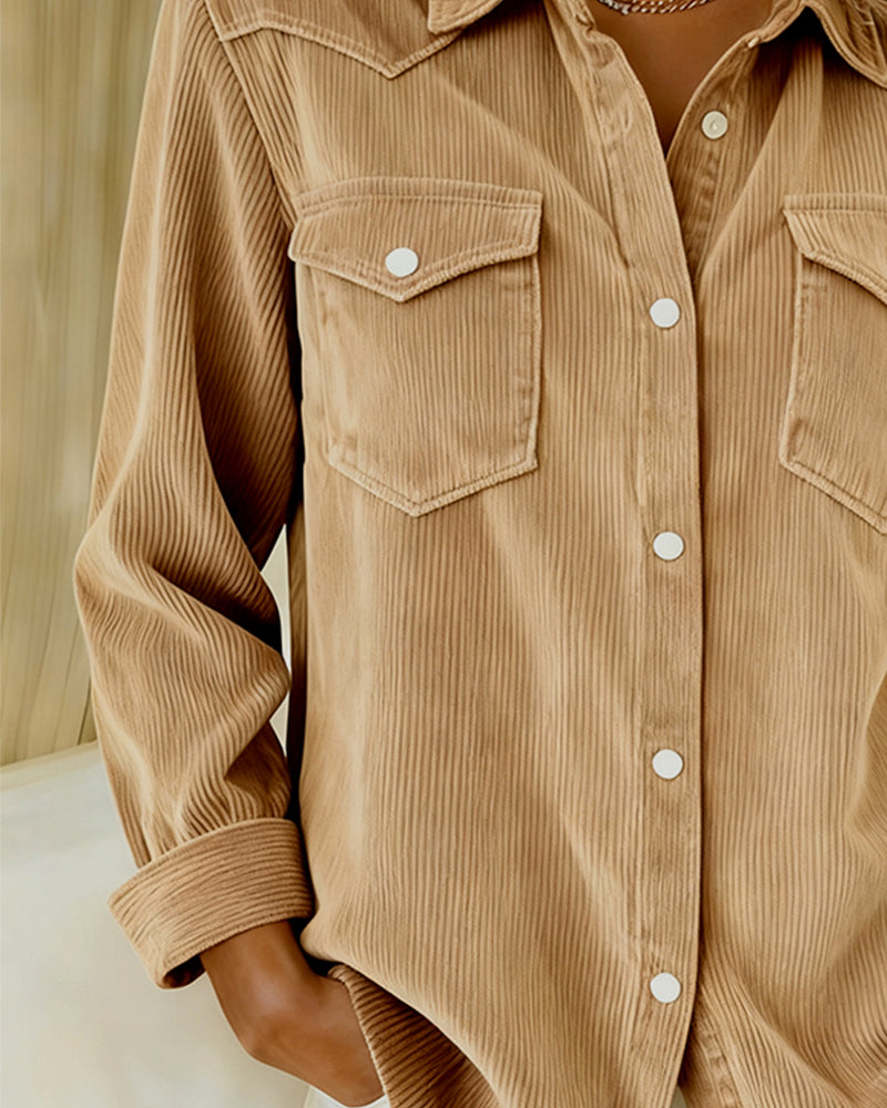 Tessa | Long Sleeve Button-Up Shirt with Lapel