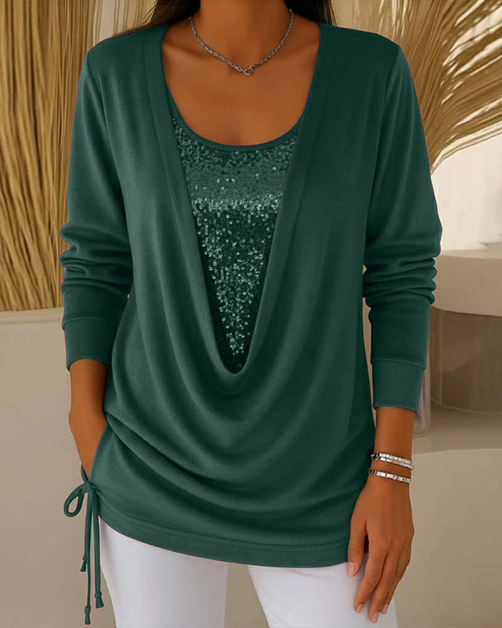 Elspeth | Two-Tone Sequin Top Effect Two-in-One