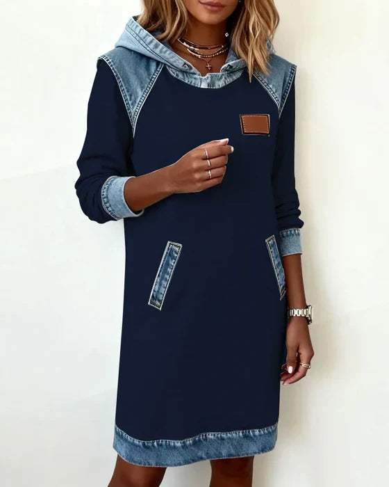 Asha - Casual Hooded Dress with Contrasting Style