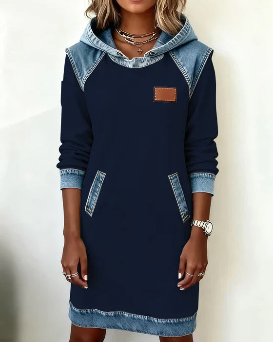 Asha - Casual Hooded Dress with Contrasting Style