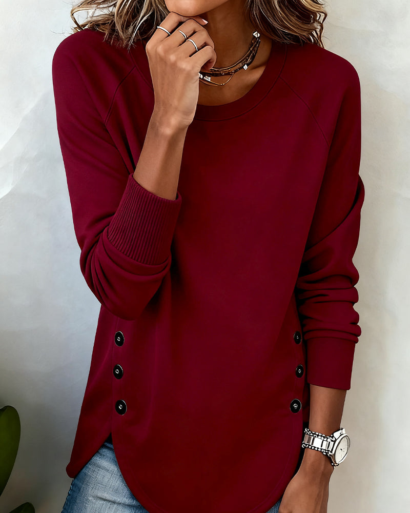 Effie | Irregular Hem Sweatshirt with Raglan Sleeves