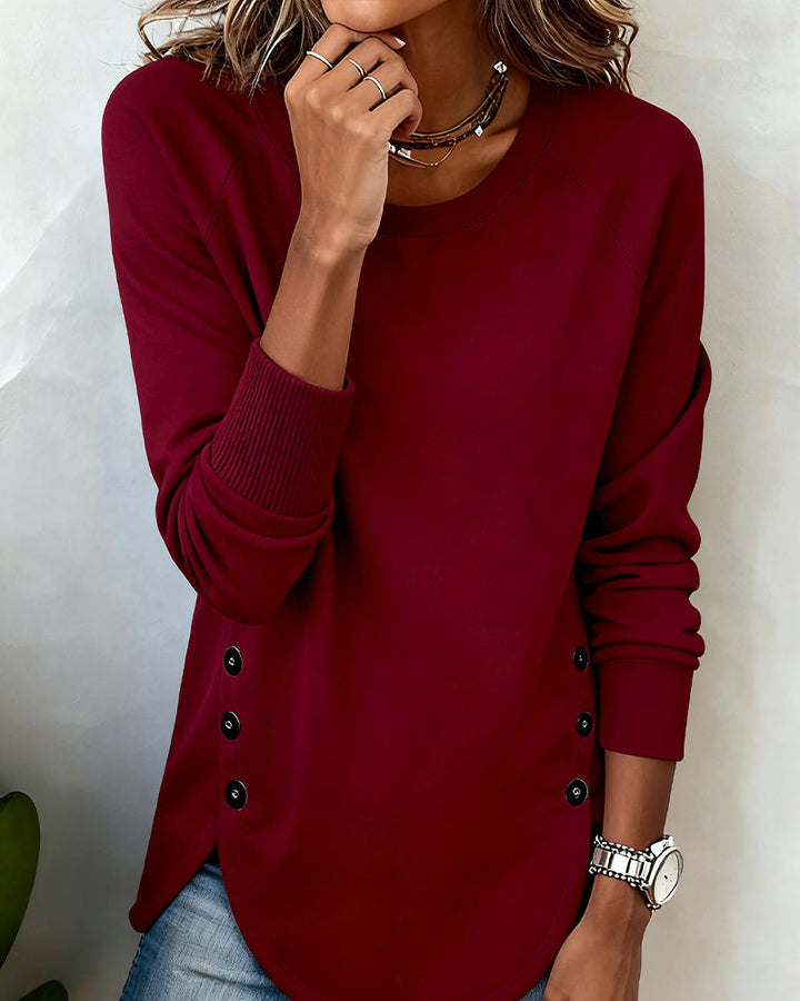 Effie | Irregular Hem Sweatshirt with Raglan Sleeves