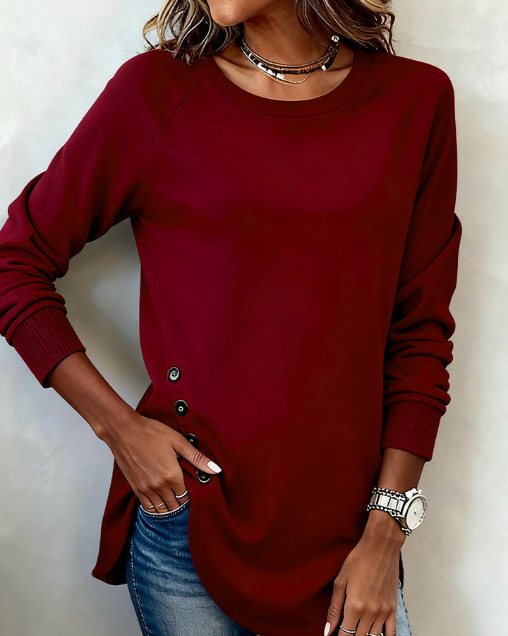 Effie | Irregular Hem Sweatshirt with Raglan Sleeves