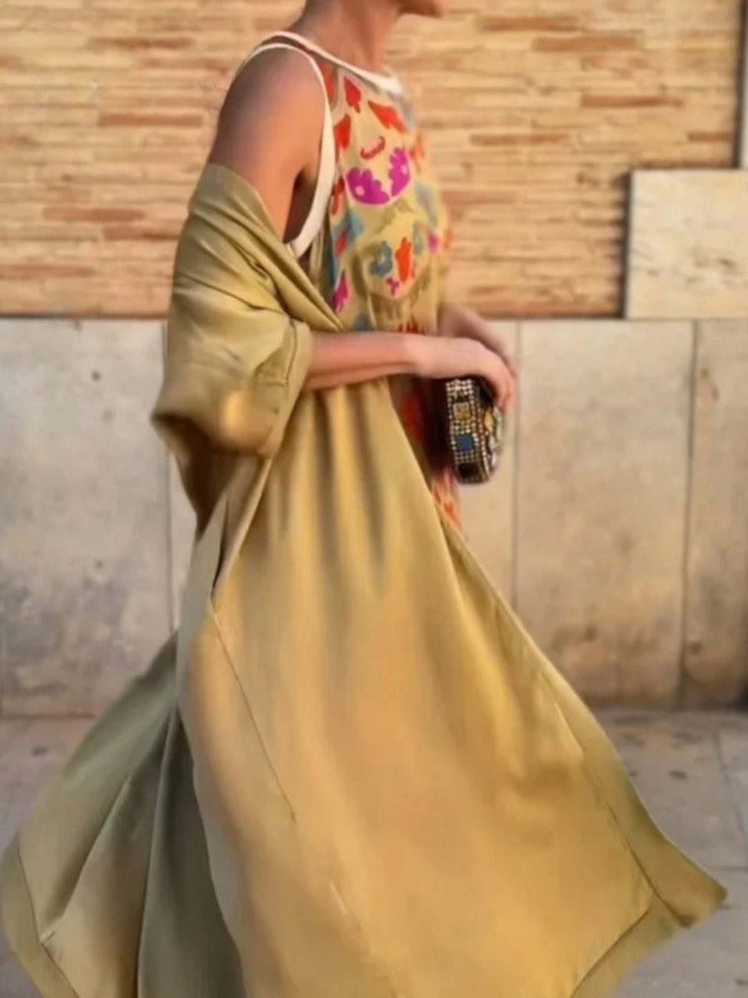 Lydia | Women’s two-piece satin printed set – cardigan and elegant top