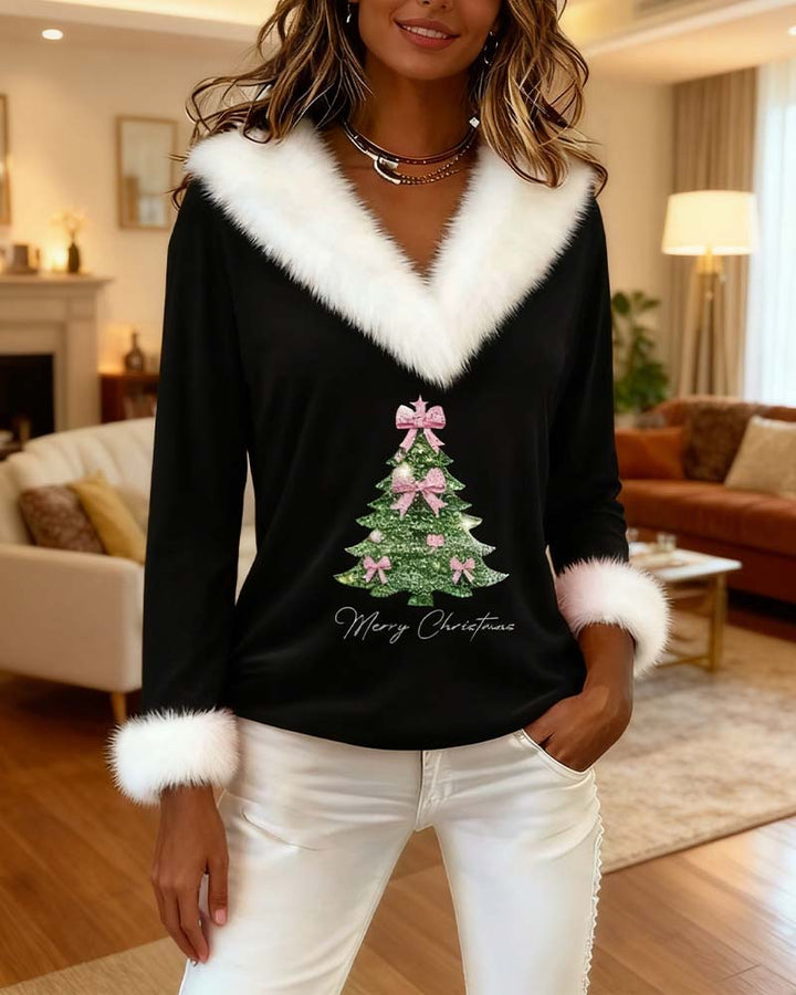 Joy | Top Grand Fur Printed Christmas