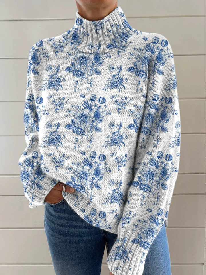 Ethel | Chic floral-printed turtleneck sweater for a stylish look