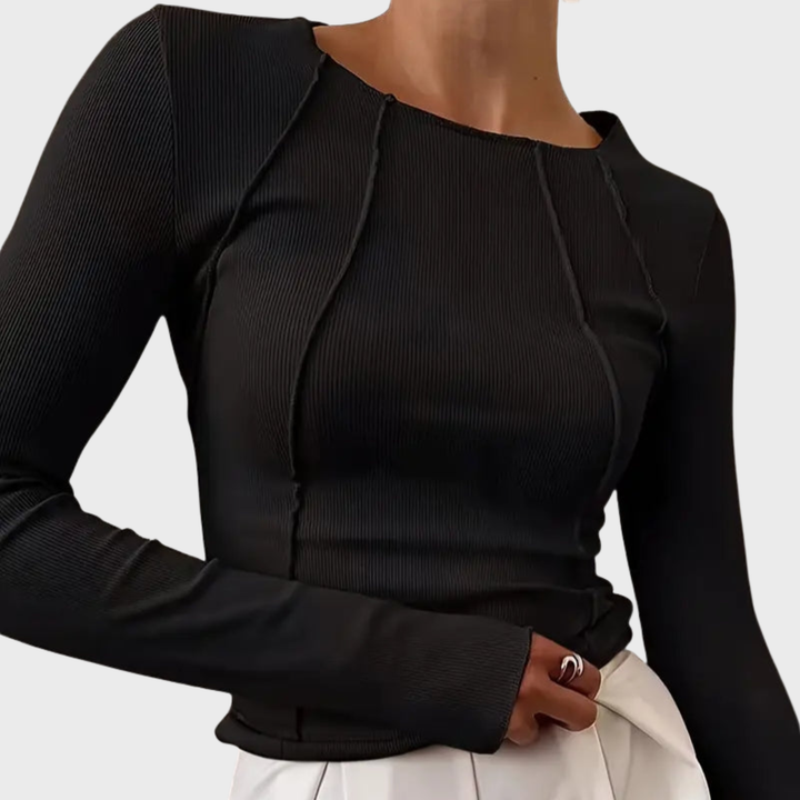 Verity | Trendy Slim-Fit Ribbed Top for a Chic Look