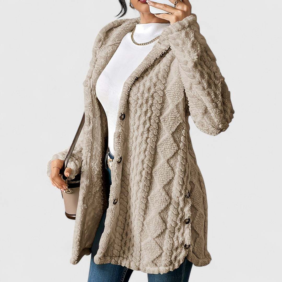 Autumn- Plush Hooded Cardigan