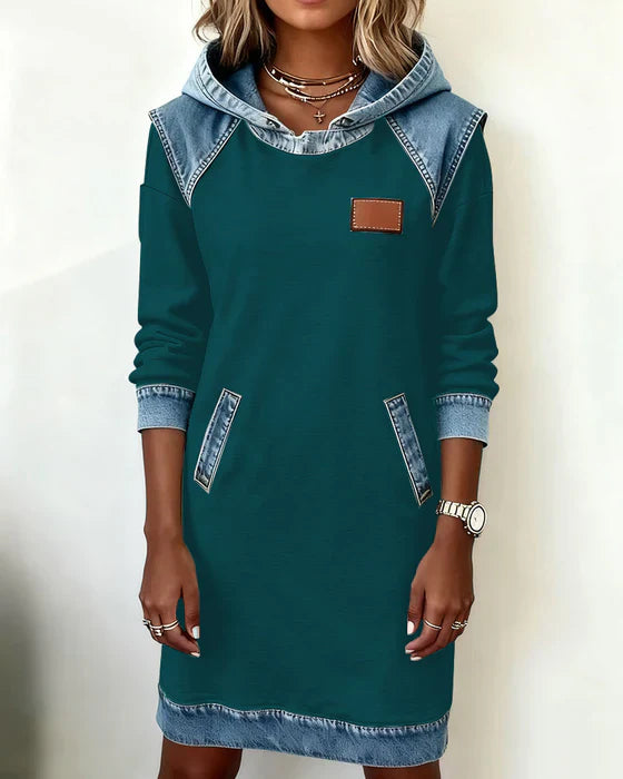 Asha - Casual Hooded Dress with Contrasting Style