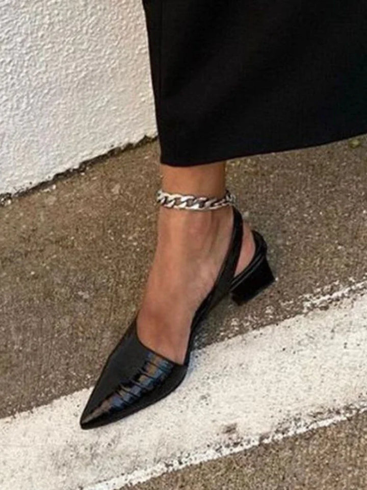 Mae | Croc Effect Slingback Heels