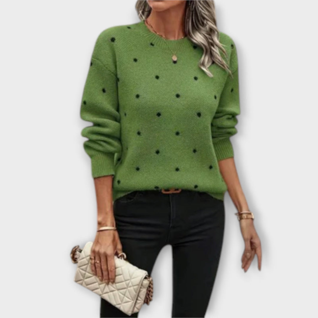 Orla | Casual Knit Autumn Sweater with Polka Dot Pattern