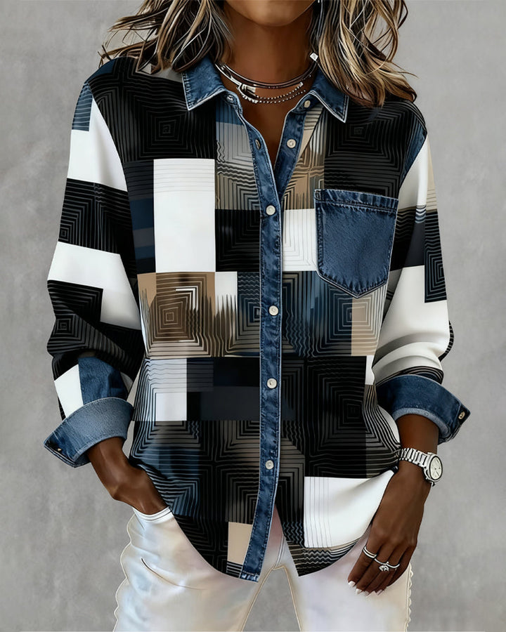 Sophia | Color Block Shirt Fashionable