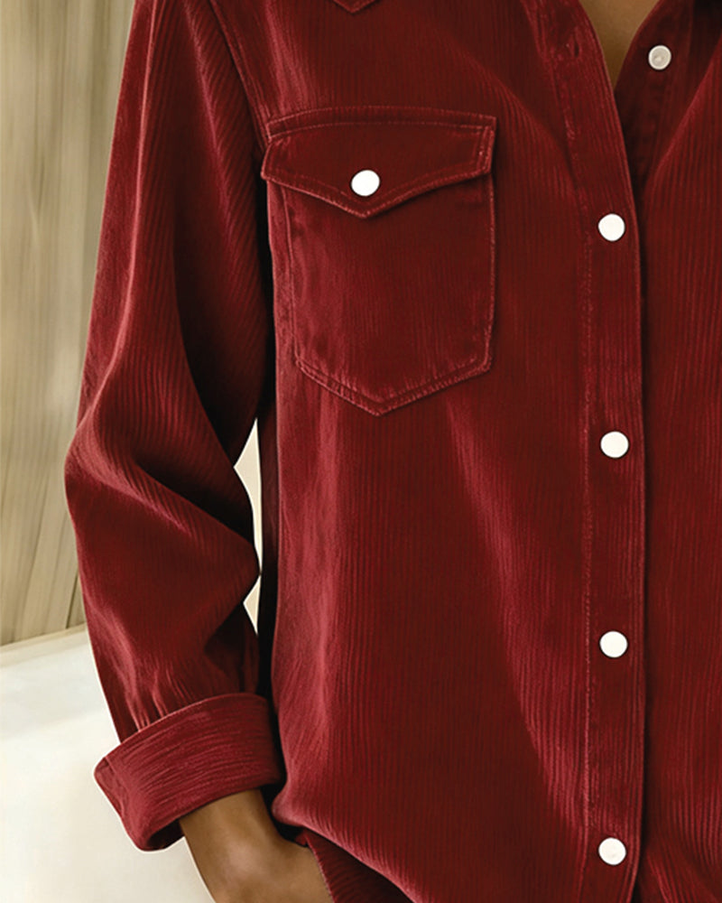 Tessa | Long Sleeve Button-Up Shirt with Lapel