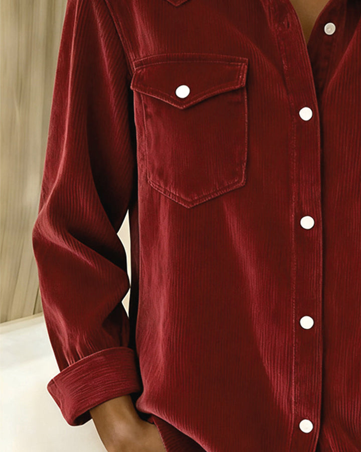 Tessa | Long Sleeve Button-Up Shirt with Lapel