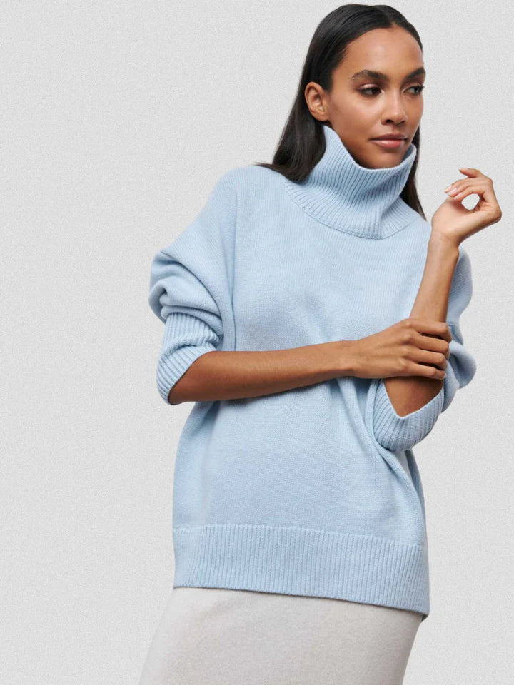 Elena | High Collar Knit Sweater