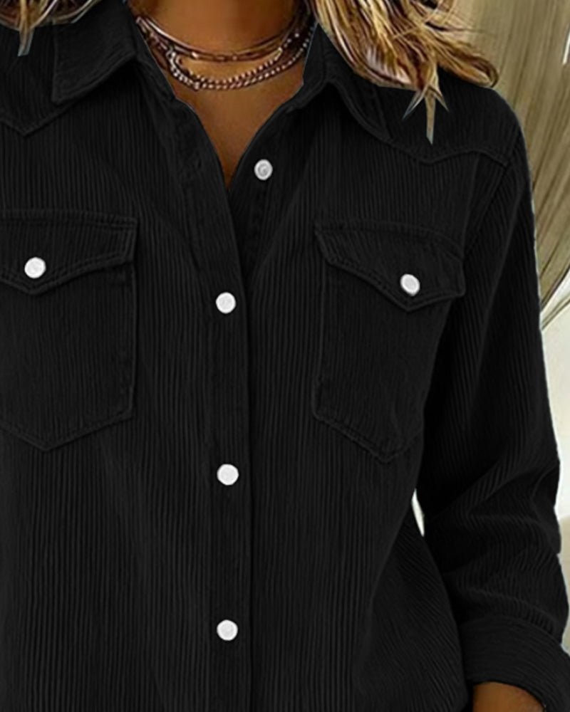 Tessa | Long Sleeve Button-Up Shirt with Lapel