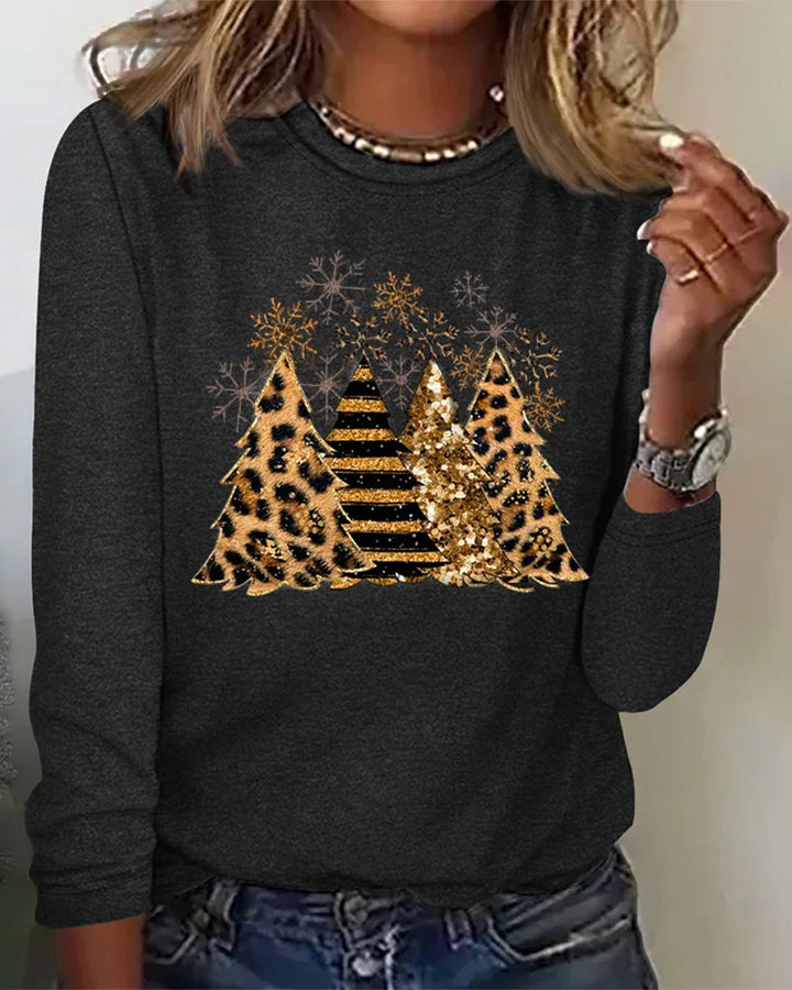 Lillie | Long Sleeve Top with Christmas Tree Graphic