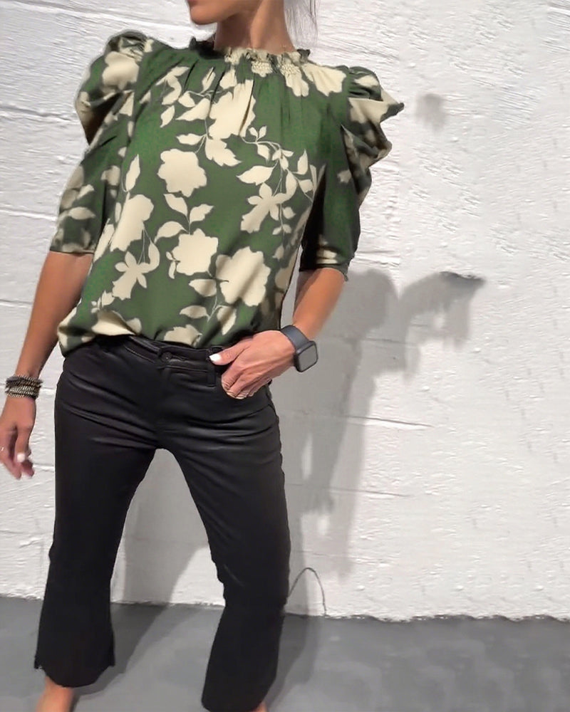 Elodie | Puff Sleeve Ruffled Blouse