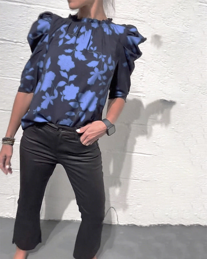 Elodie | Puff Sleeve Ruffled Blouse