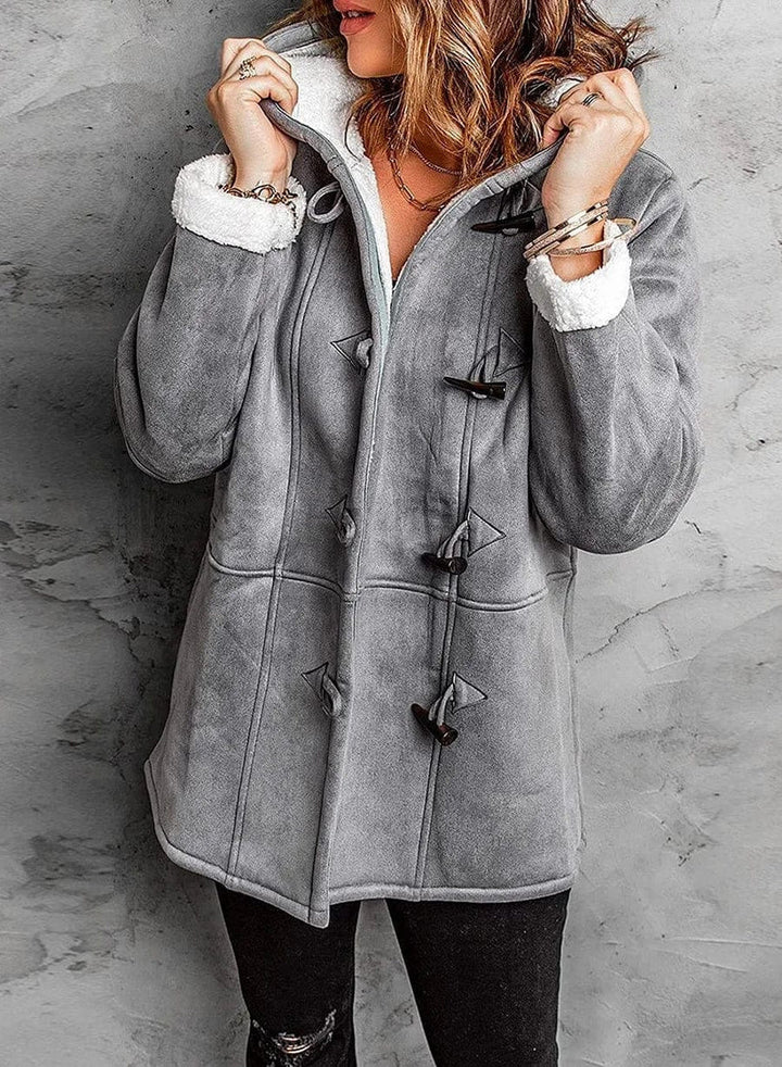 Valentina | Elegant Cashmere Mesh Hoodie Coat